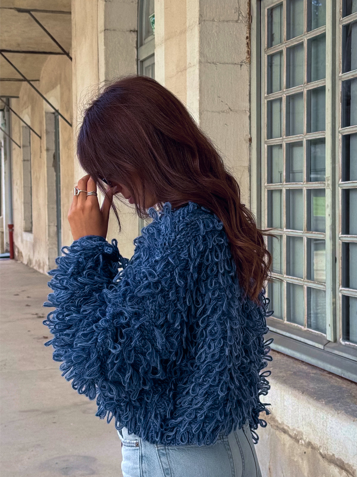 Gilet à maille Madi – Bleu