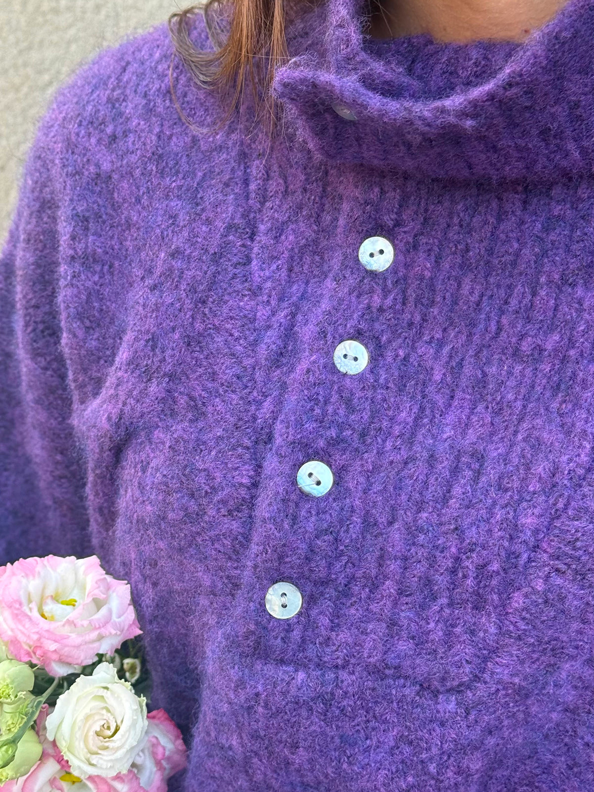 Pull col montant Charlène – Violet