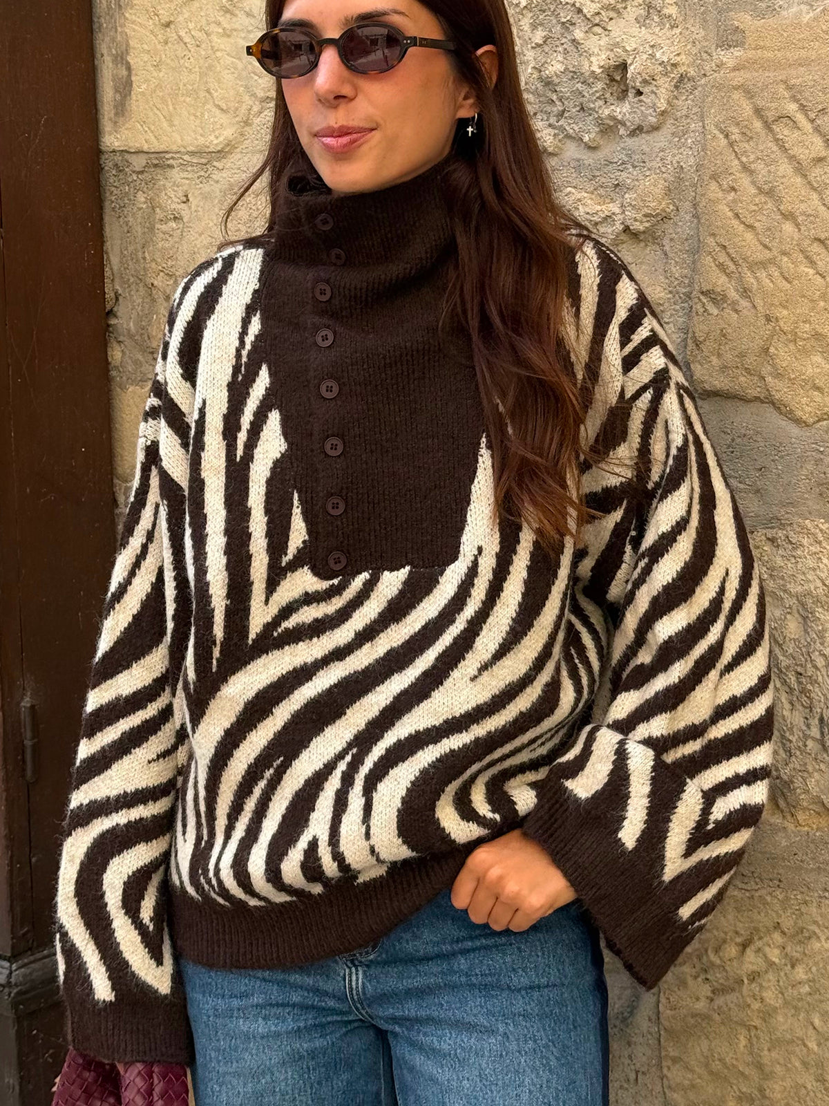 Pull à motif Zèbre Maeva