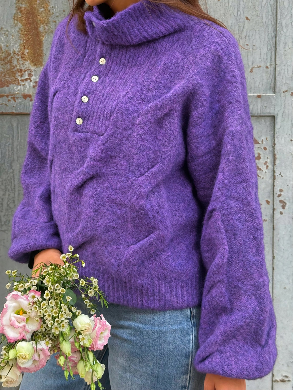 Pull col montant Charlène – Violet