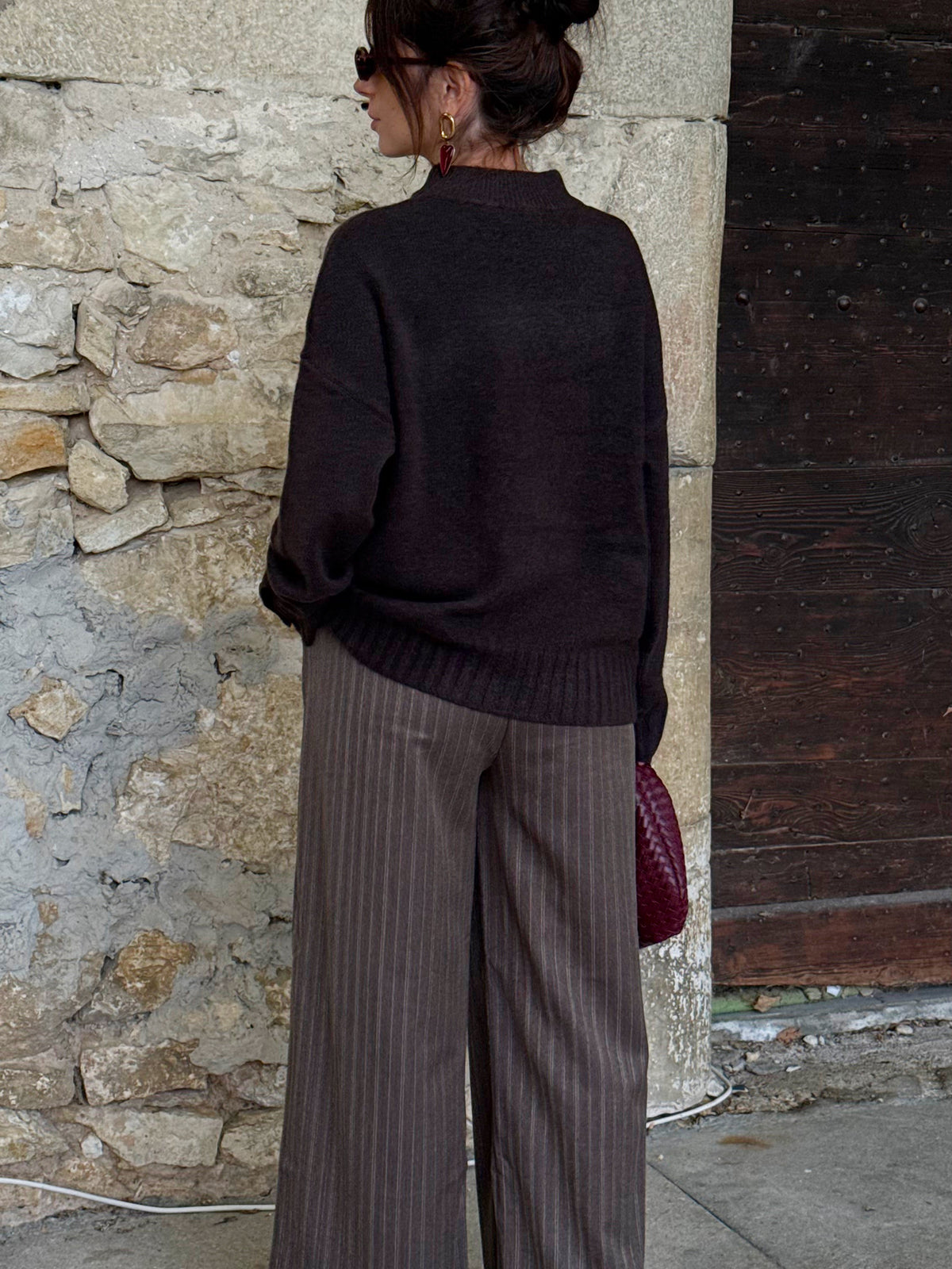 Pantalon à rayures Mag — Taupe
