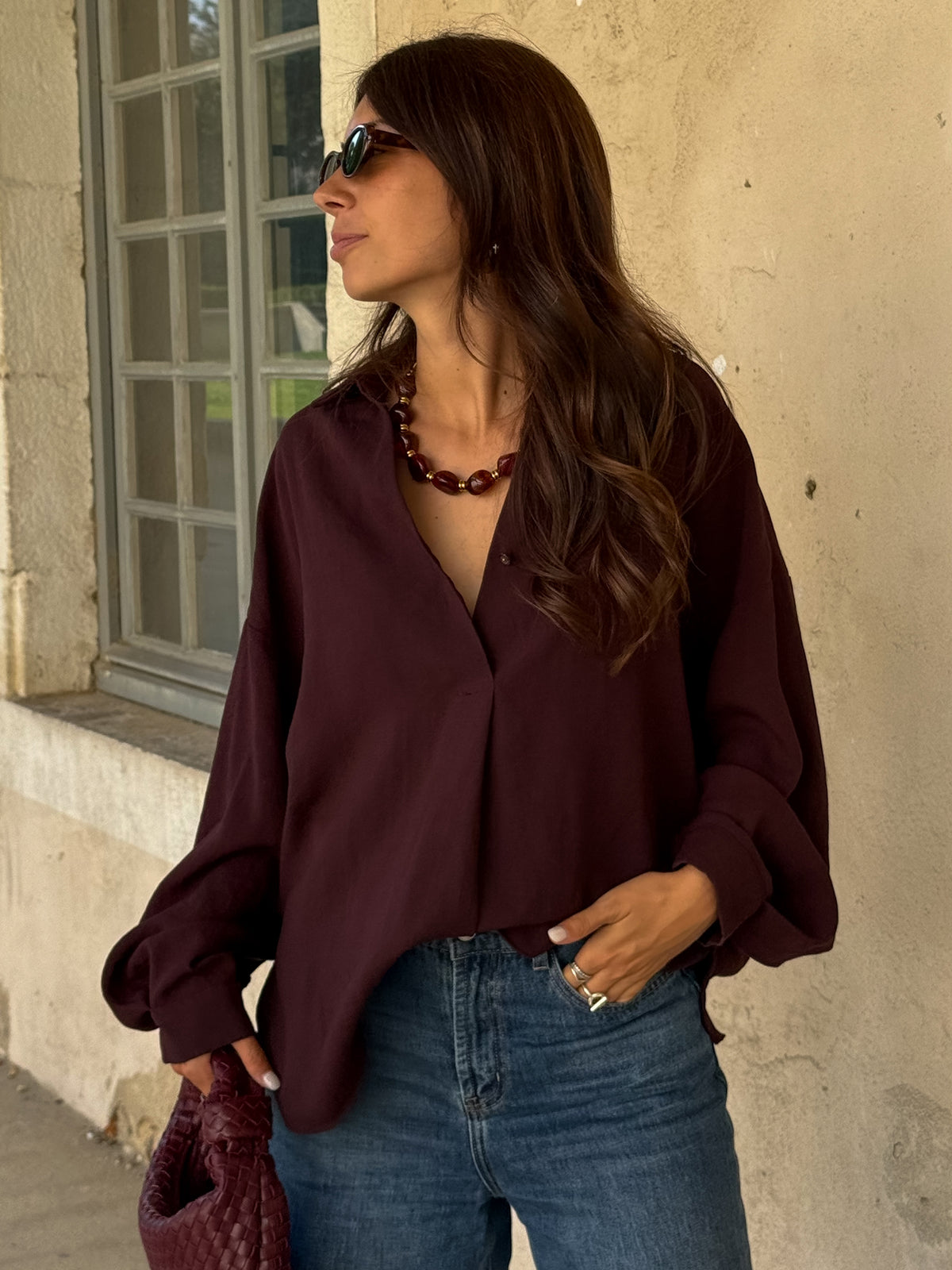 Blouse fluide Carole – Prune