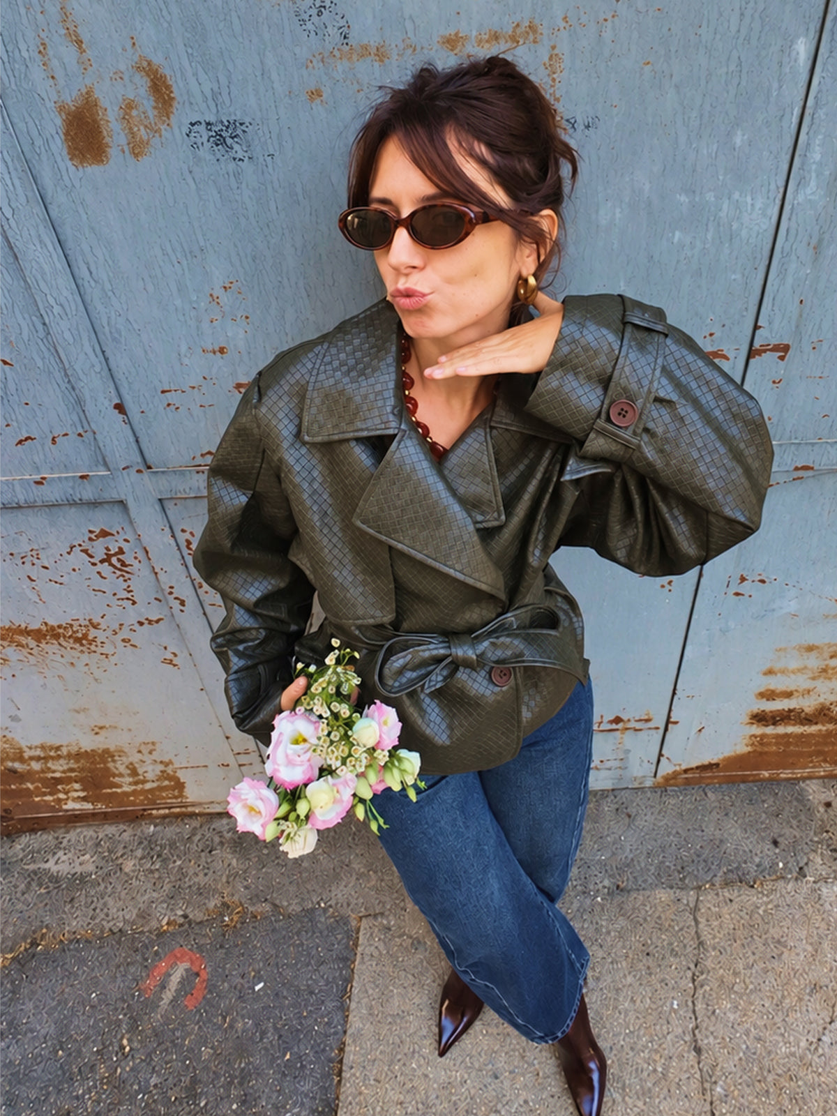 Veste écaille Angèle — Olive