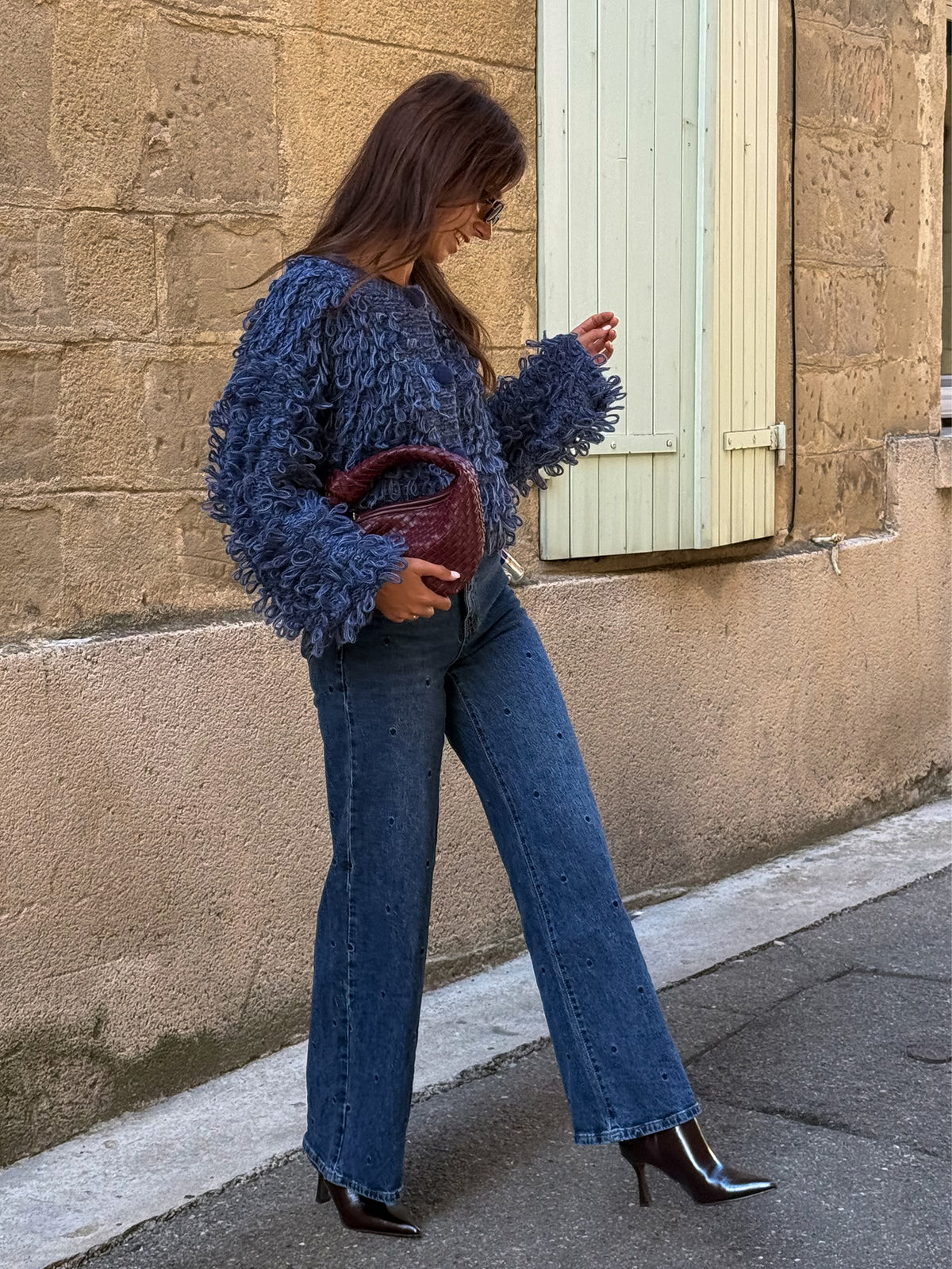 Gilet à maille Madi – Bleu