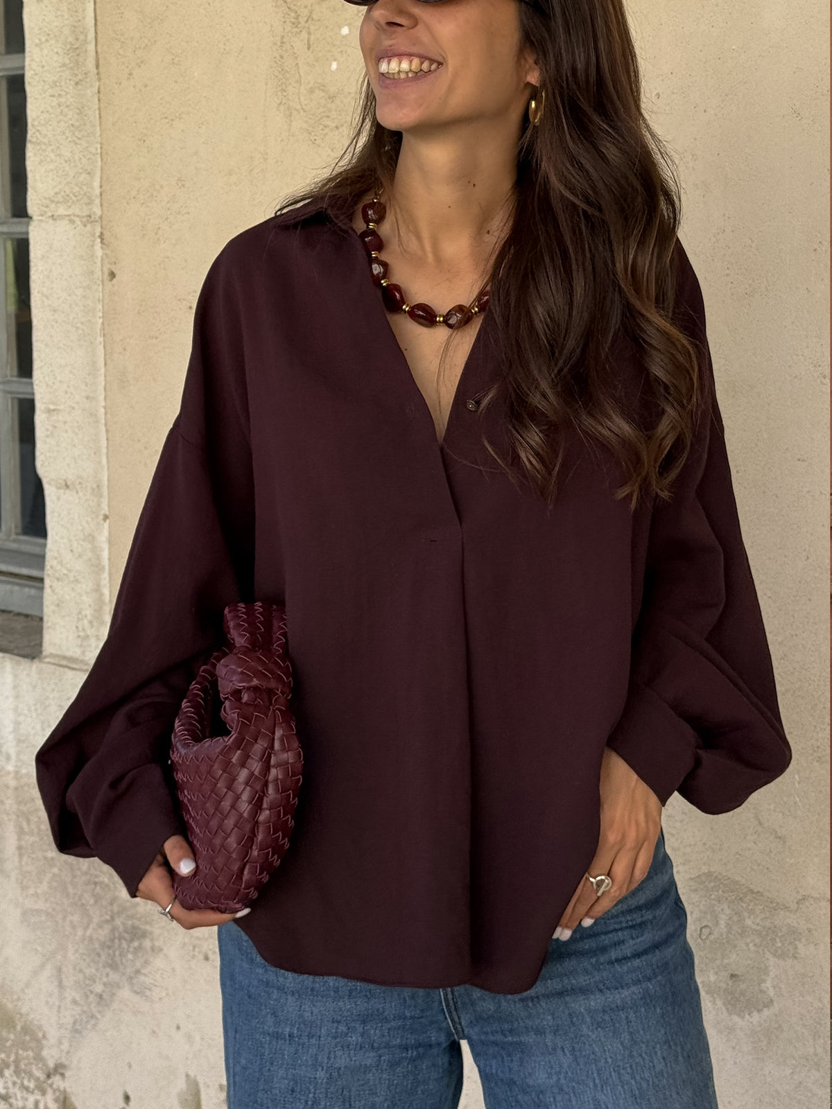 Blouse fluide Carole – Prune
