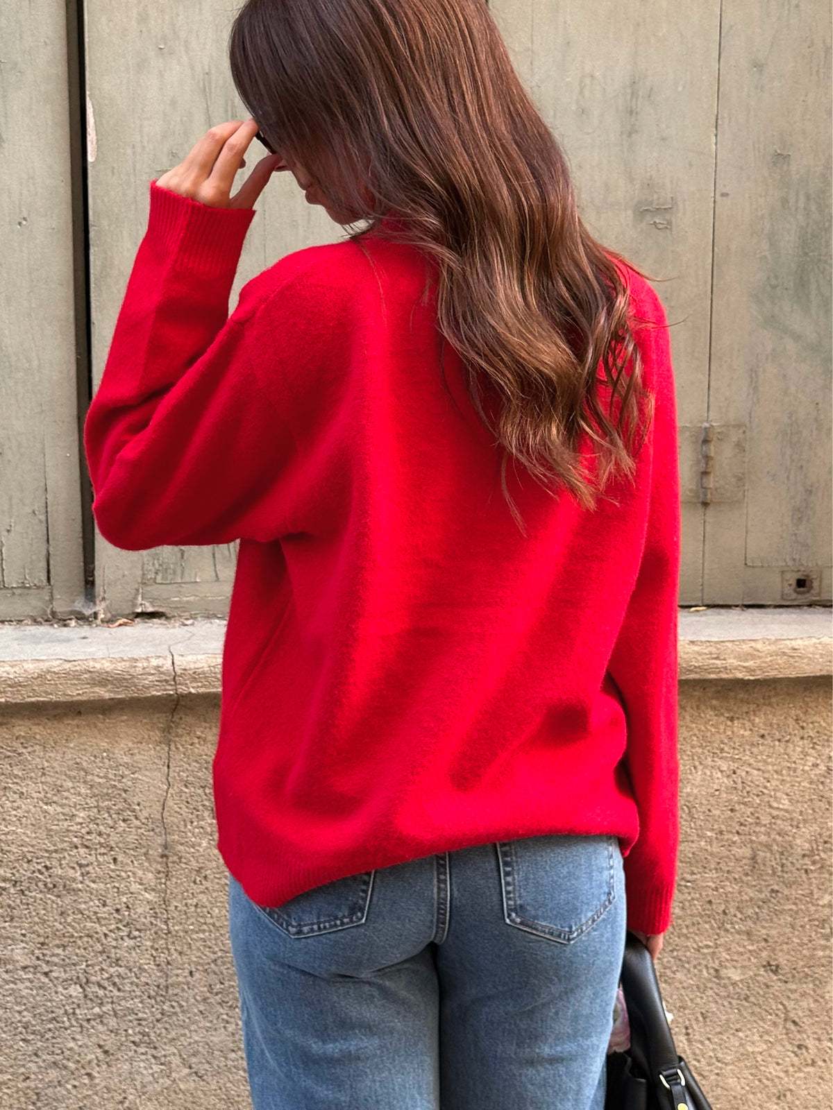 Pull boutonné Orane - Rouge