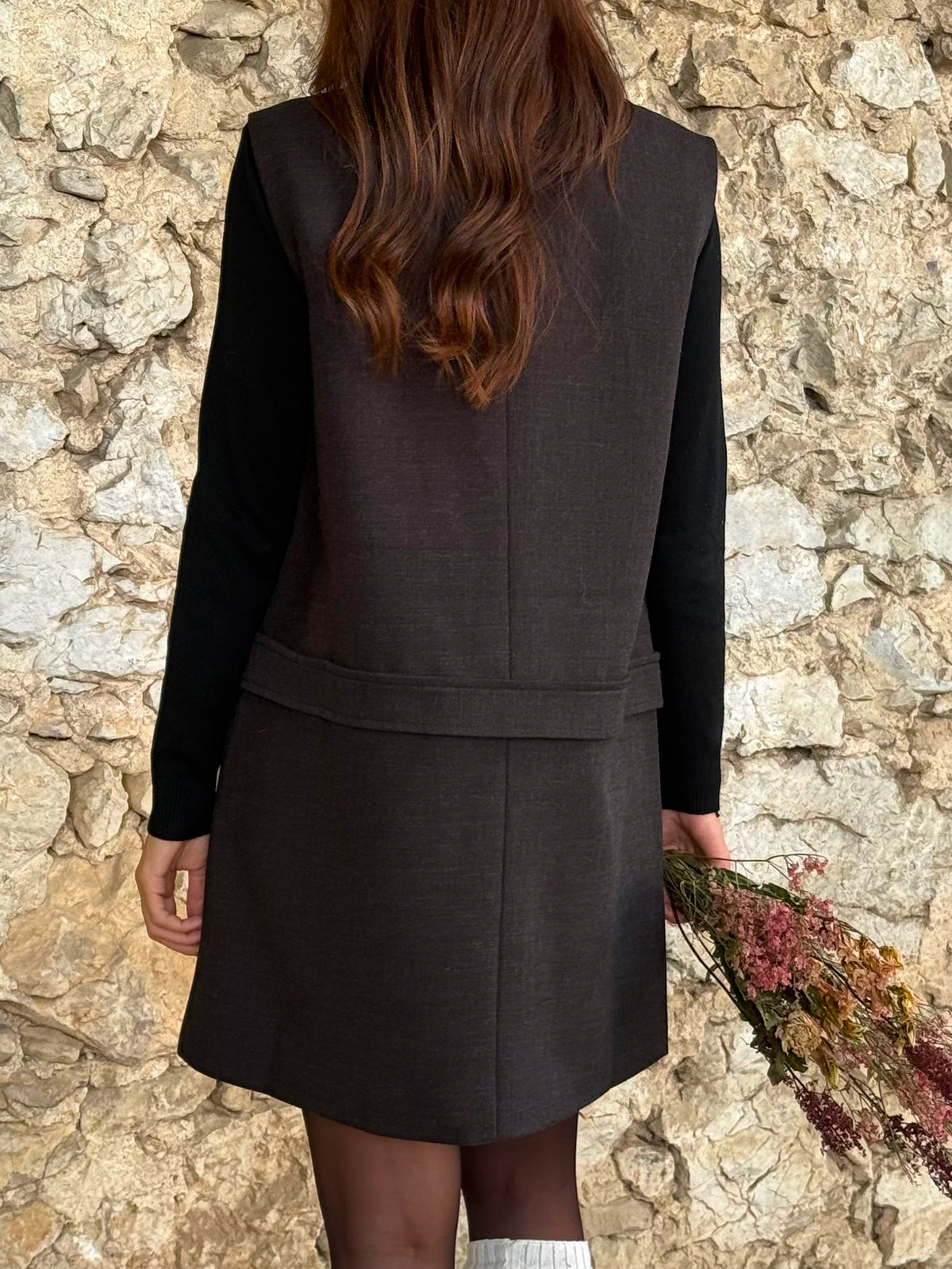 Robe ceinturée Isa — Anthracite