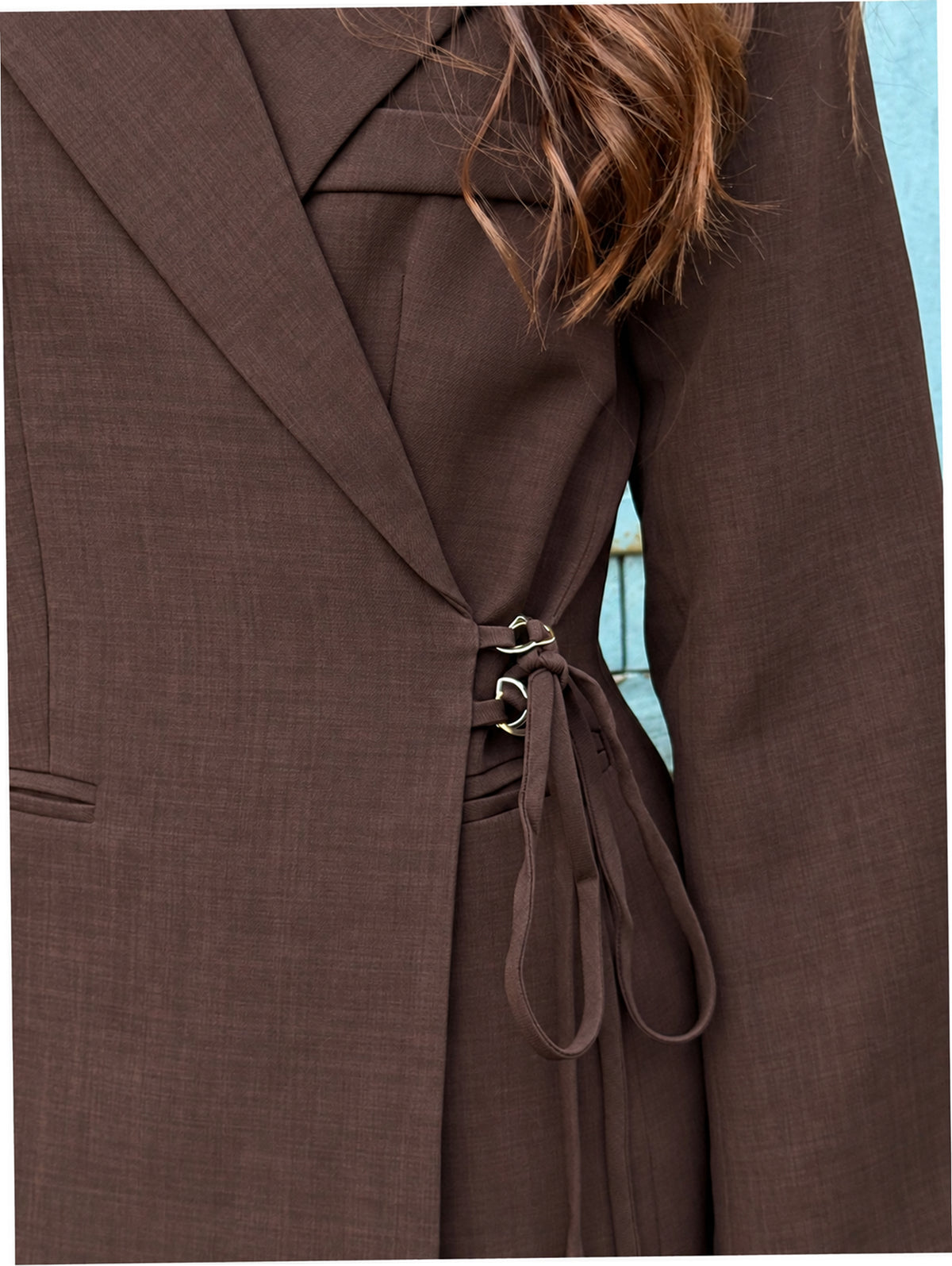 Blazer portefeuille Claudia — Chocolat