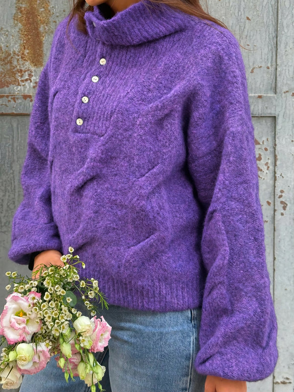 Pull col montant Charlène – Violet