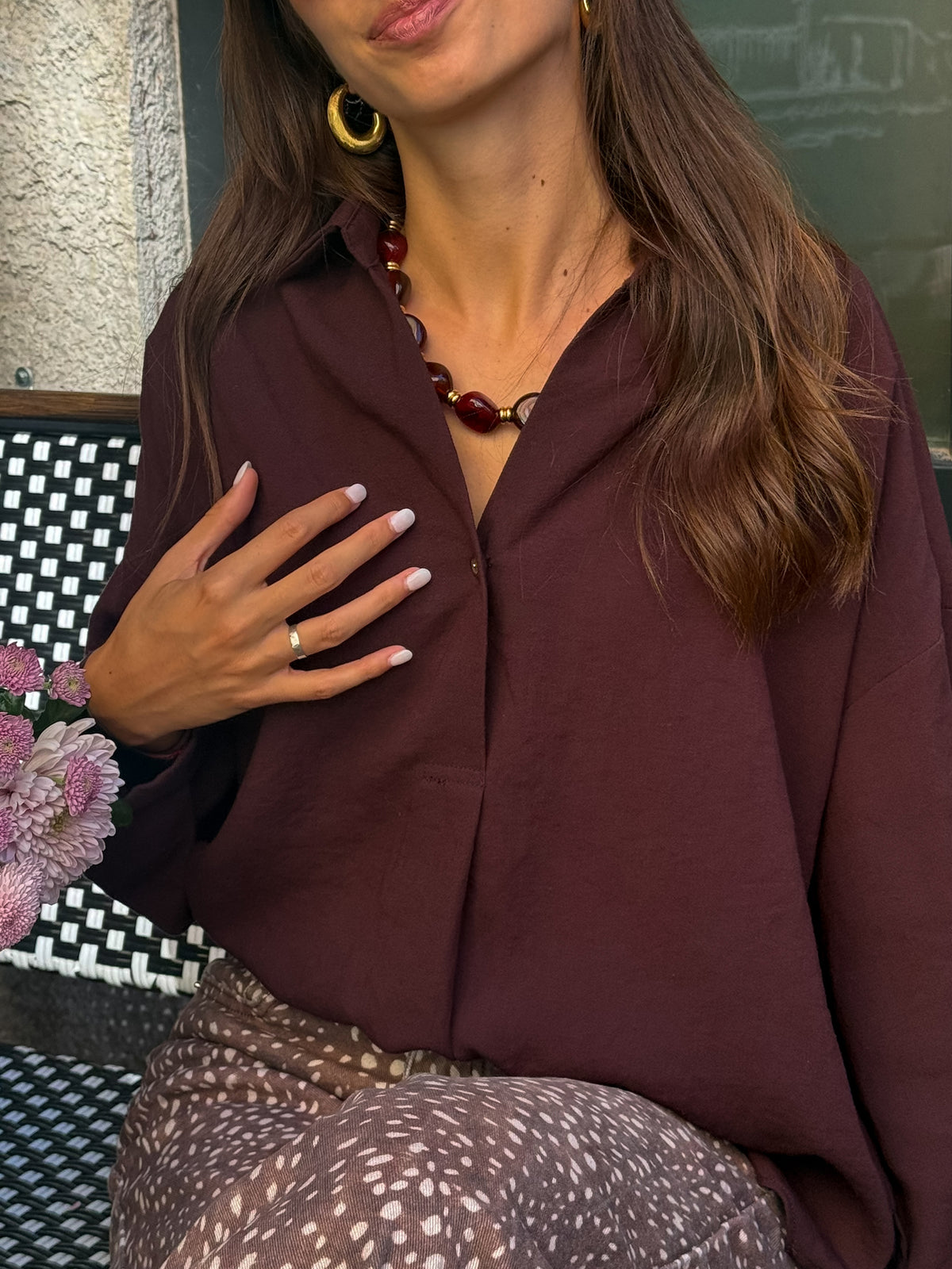 Blouse fluide Carole – Prune