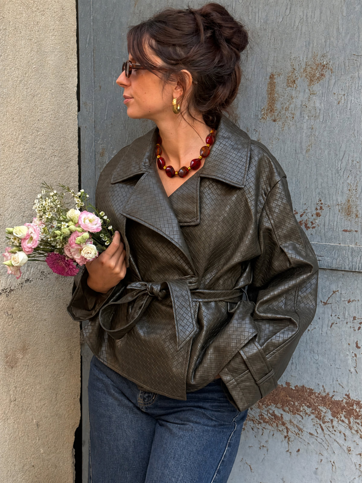 Veste écaille Angèle — Olive