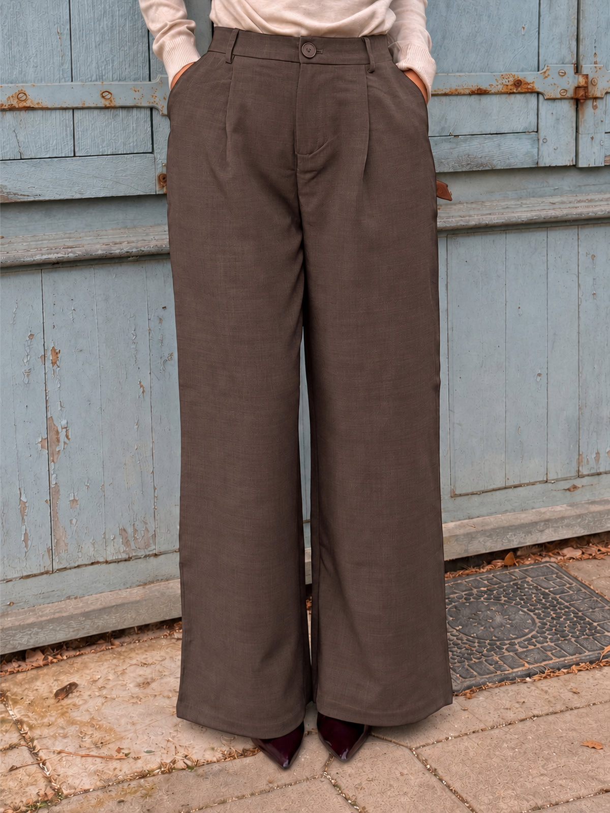 Pantalon tailleur Claire — Chocolat
