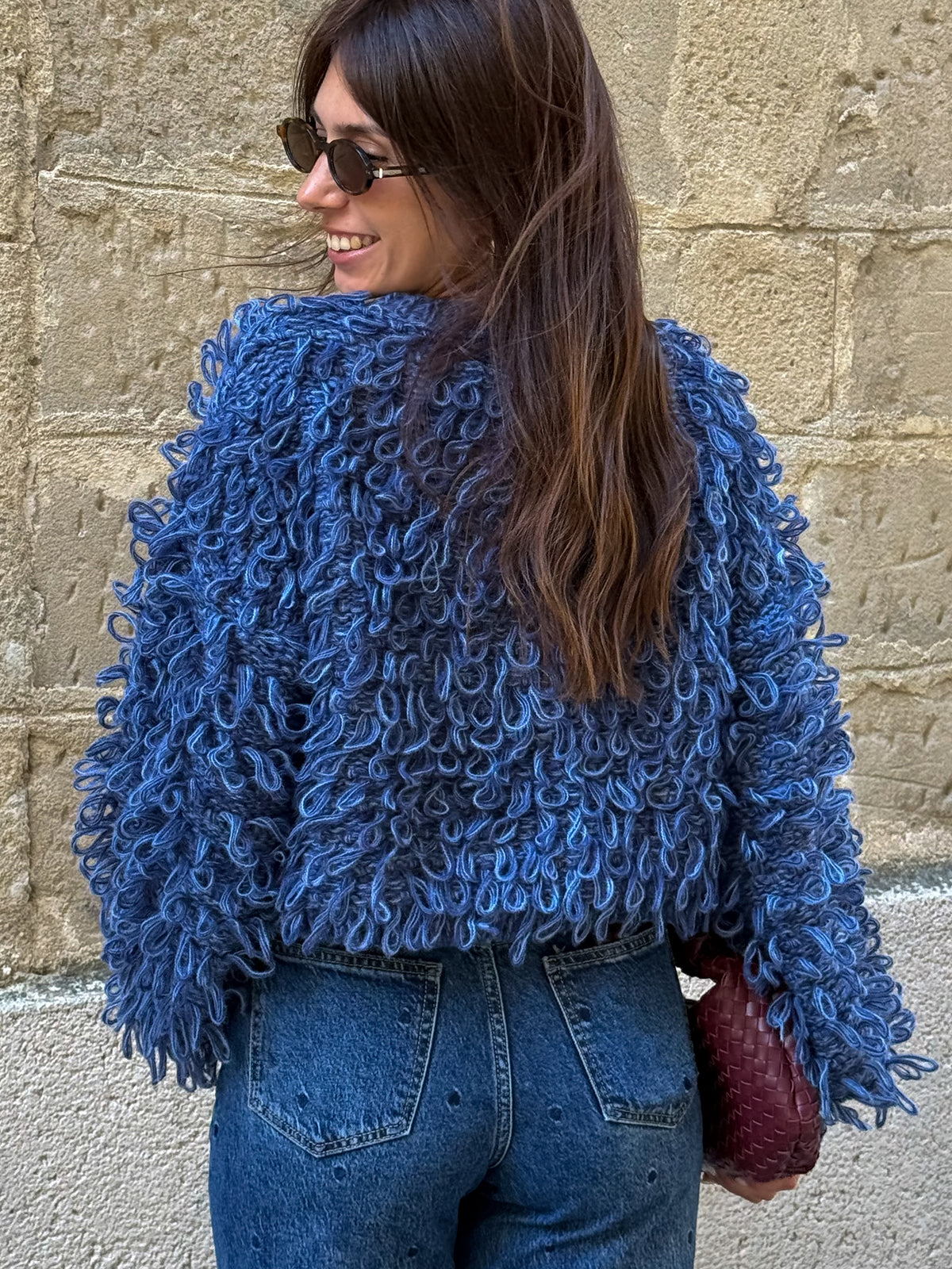 Gilet à maille Madi – Bleu