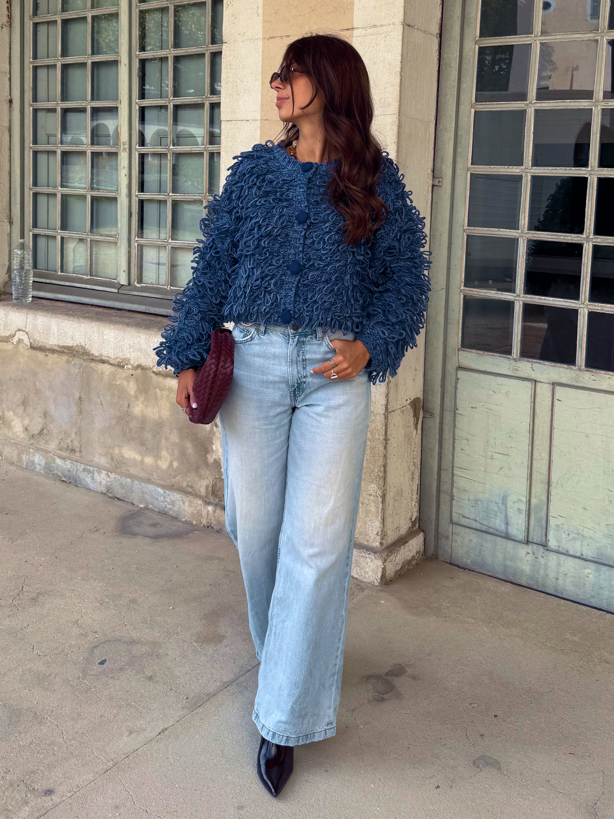 Gilet à maille Madi – Bleu