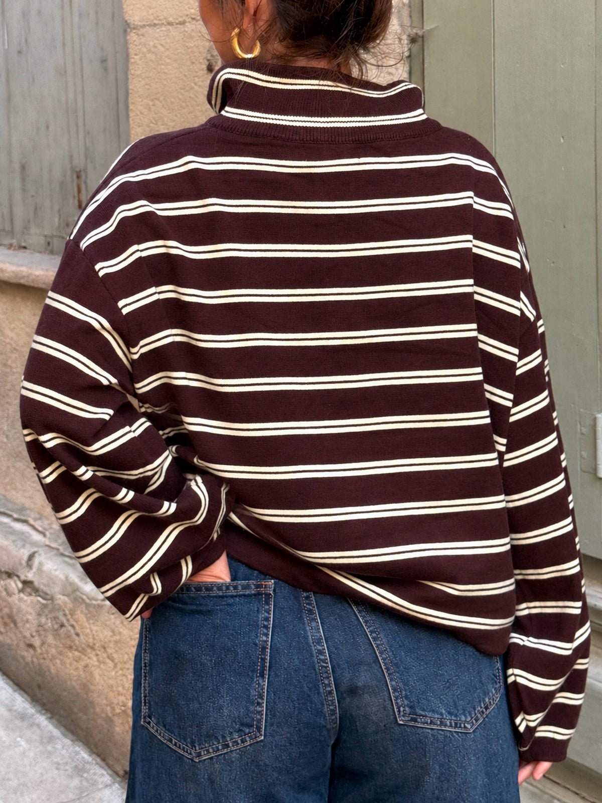 Pull à rayures Clea — Marron