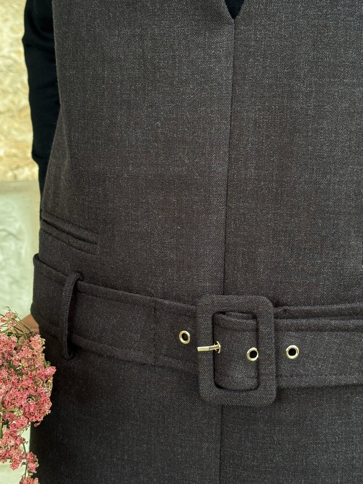 Robe ceinturée Isa — Anthracite